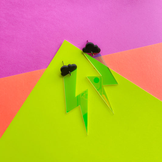 Holographic Lightning Bolts Storm Clouds