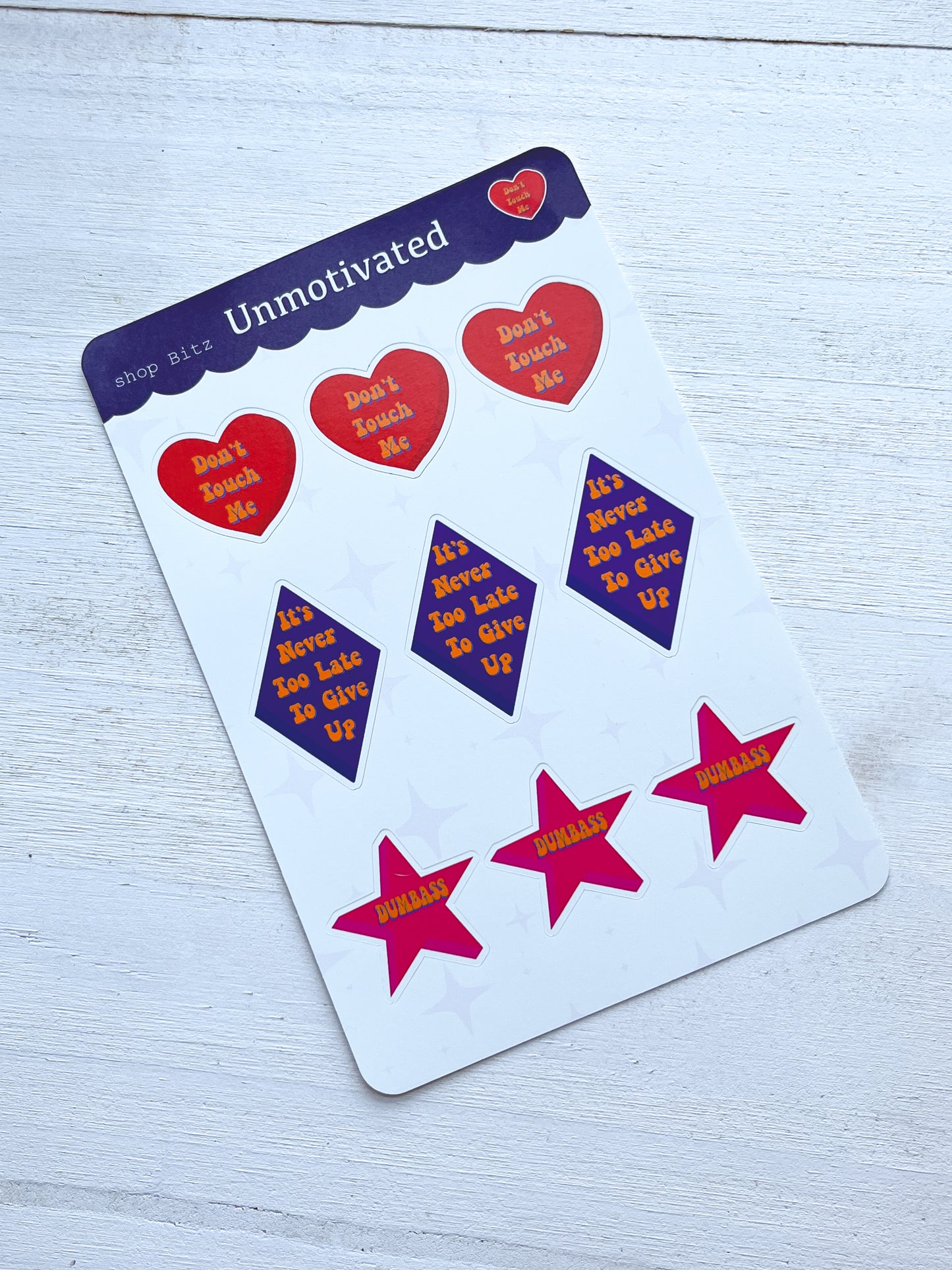 Unmotivational Sticker Sheet