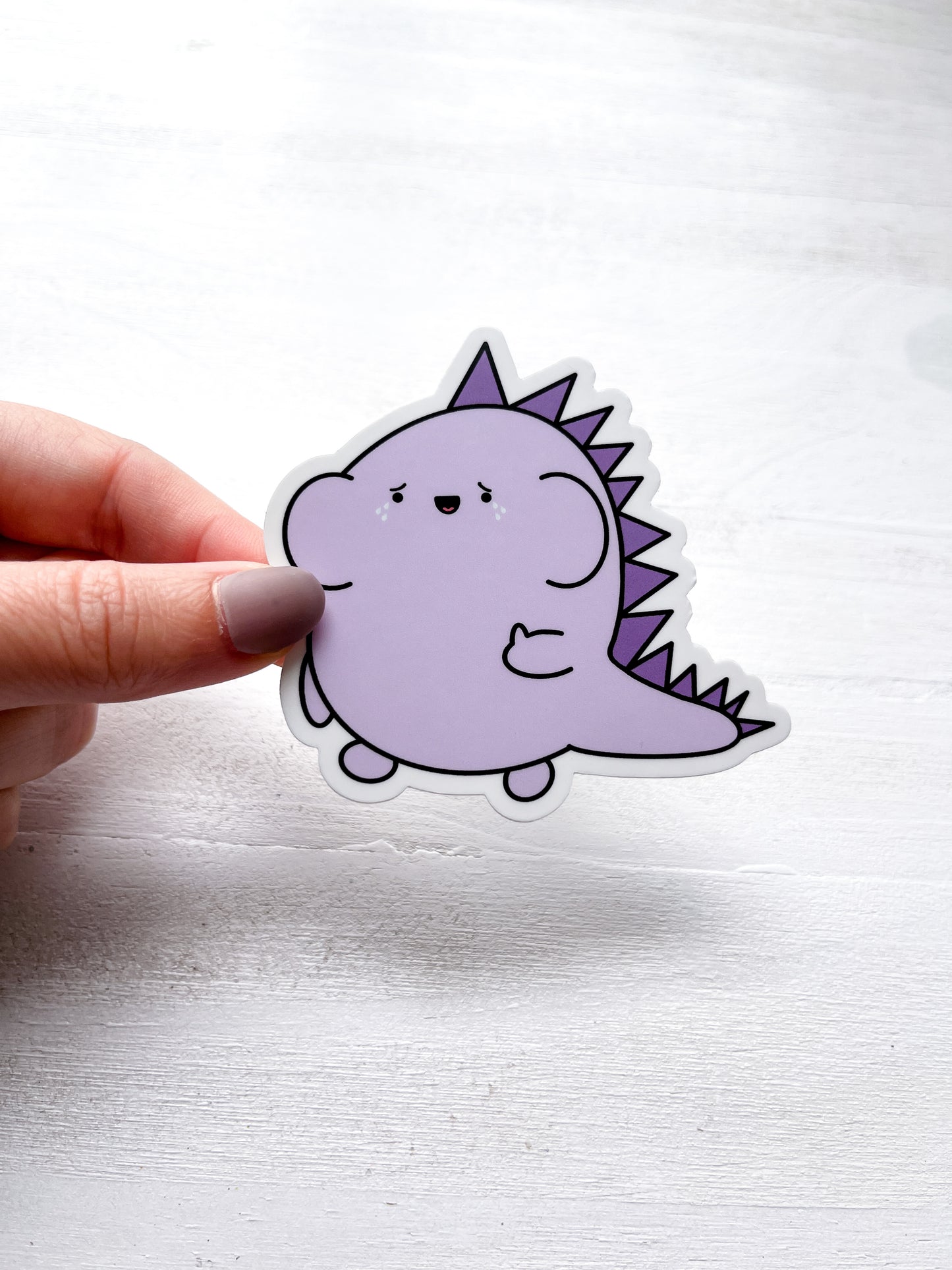 Crying Dino Vinyl Sticker