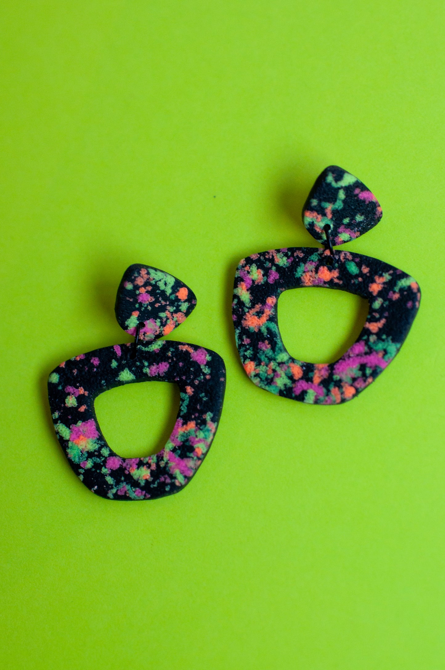 Neon Splatter Dangles