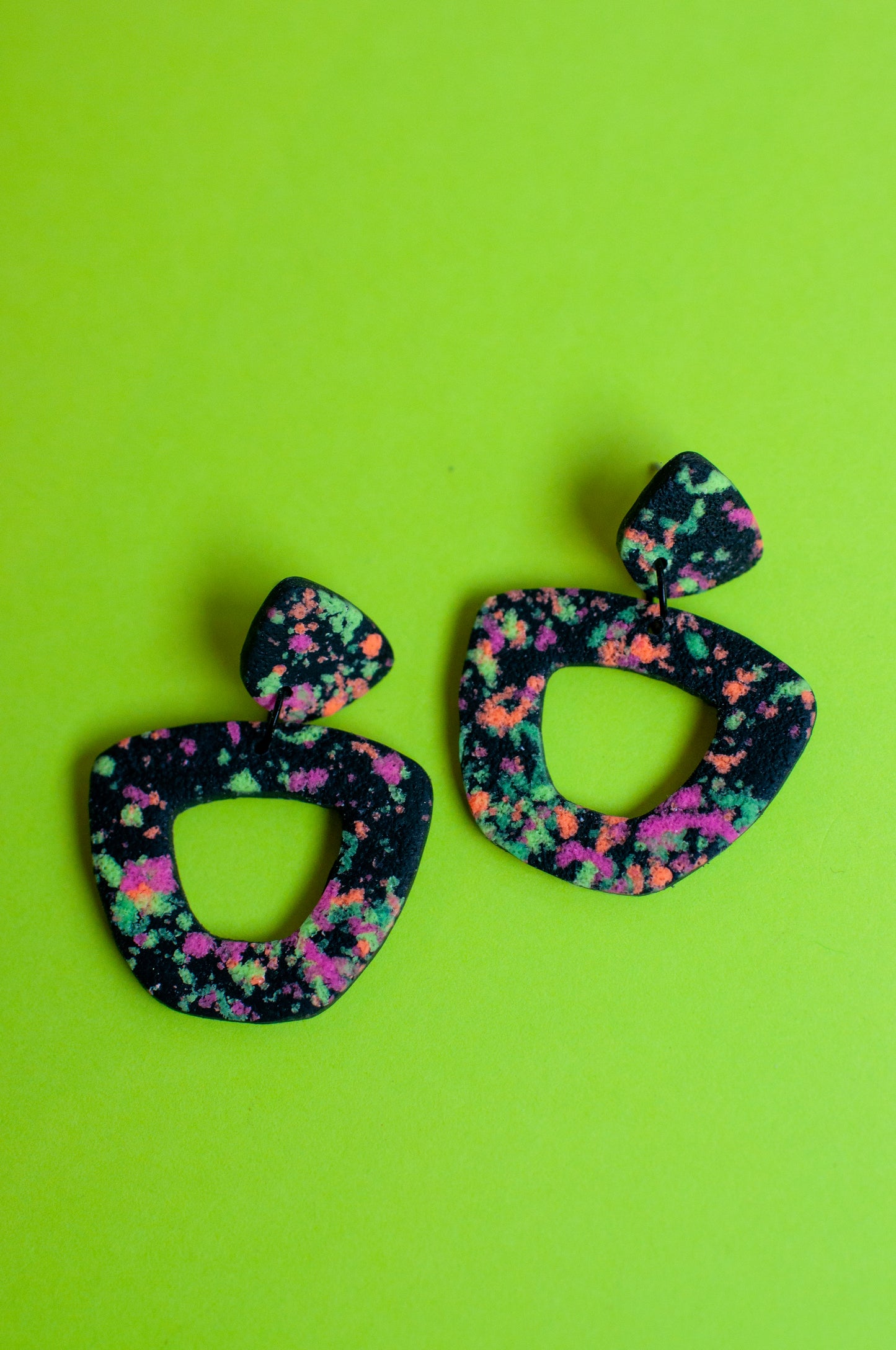 Neon Splatter Dangles