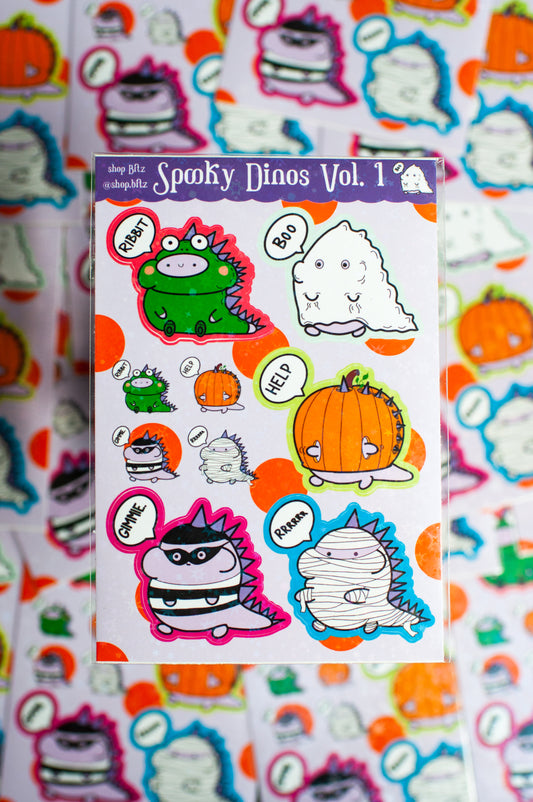 Spooky Dinos Vol 1. Sticker Sheet