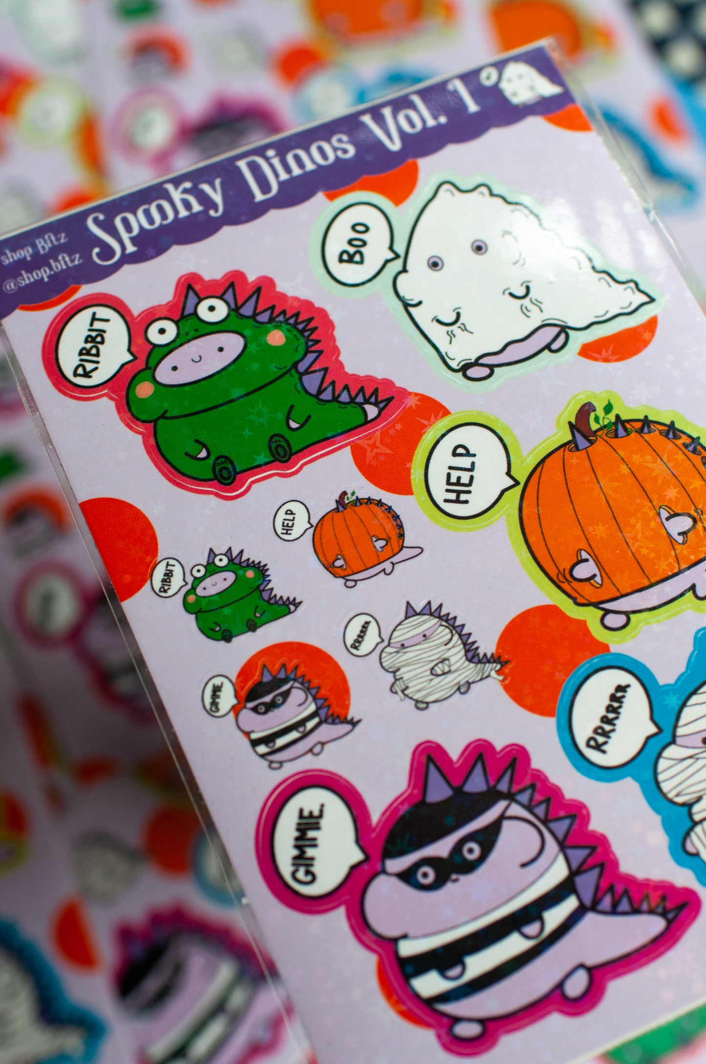 Spooky Dinos Vol 1. Sticker Sheet