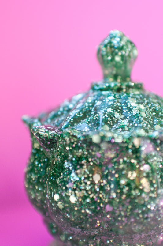Green Glitter Jar