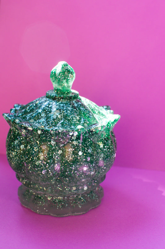 Green Glitter Jar