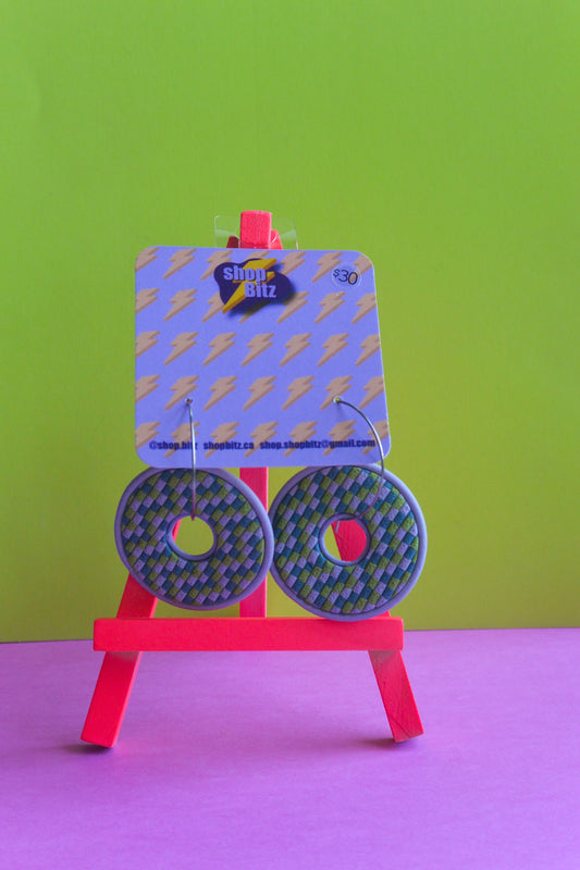 Checkered Circle Dangles