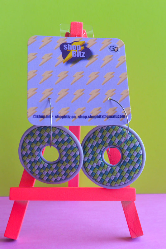 Checkered Circle Dangles