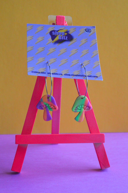 Neon Swirl Mushrooms