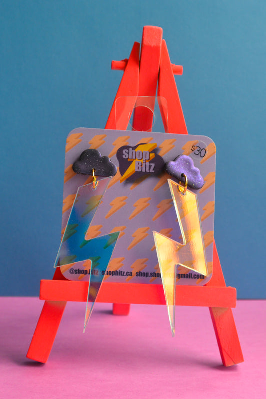 Holographic Lightning Bolts Purple