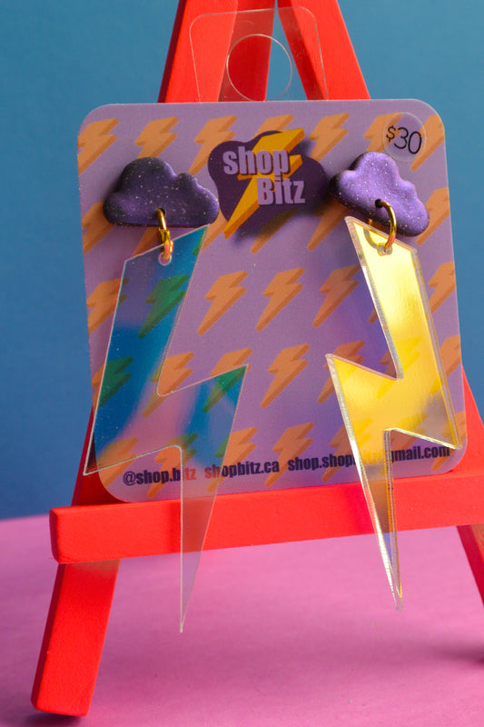 Holographic Lightning Bolts Purple