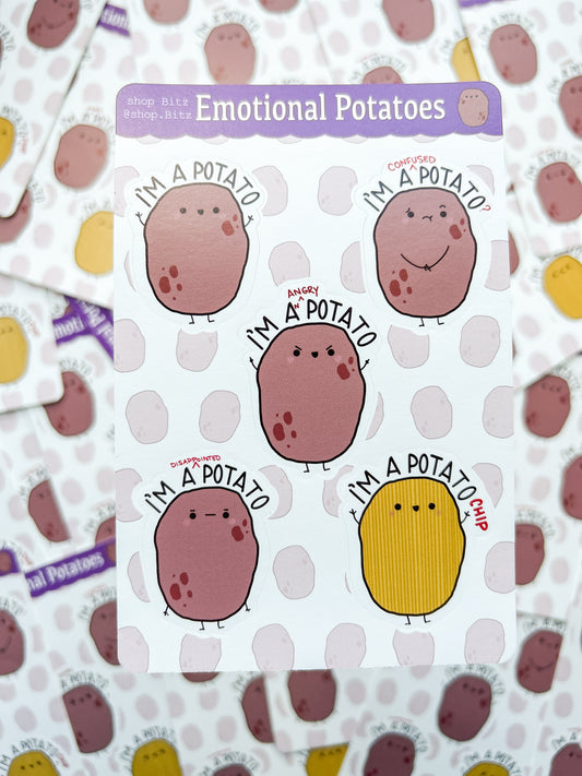 Emotional Potatoes Sticker Sheet