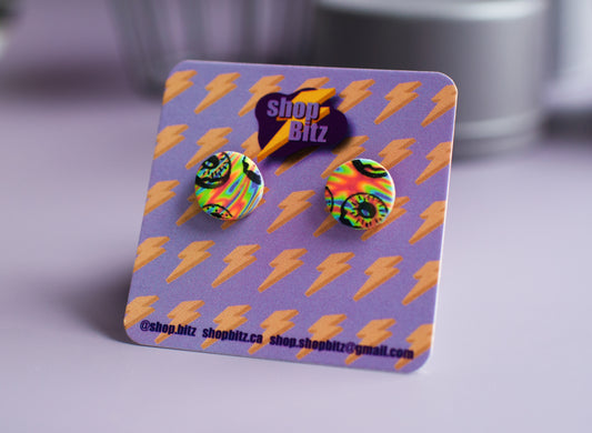 Neon Thermal Donut Studs