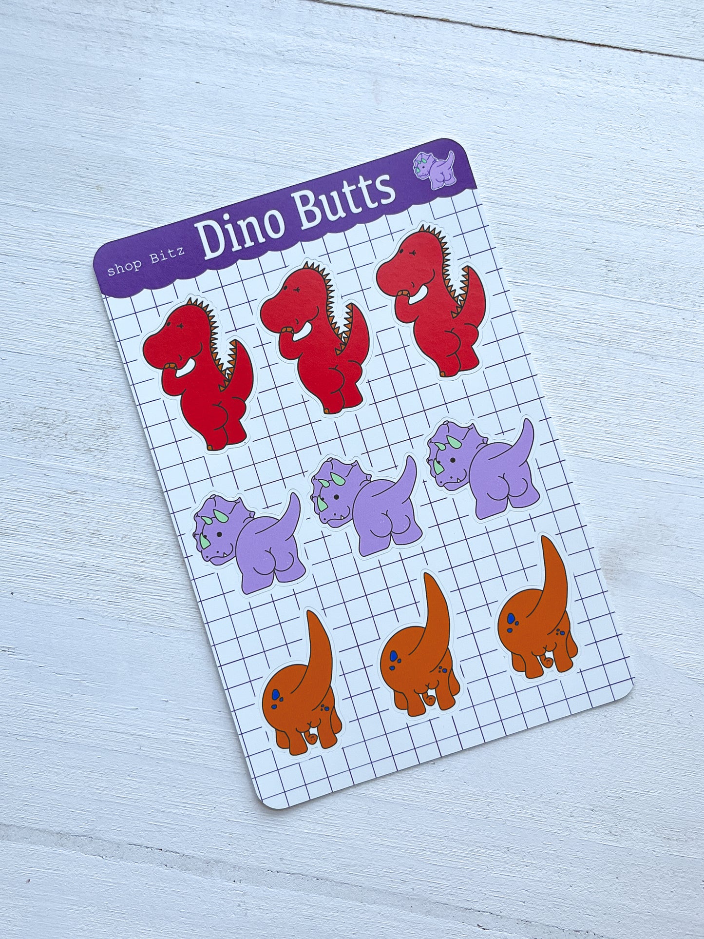 Dino Butt Sticker Sheet