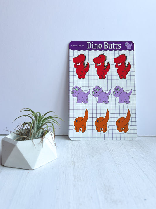 Dino Butt Sticker Sheet